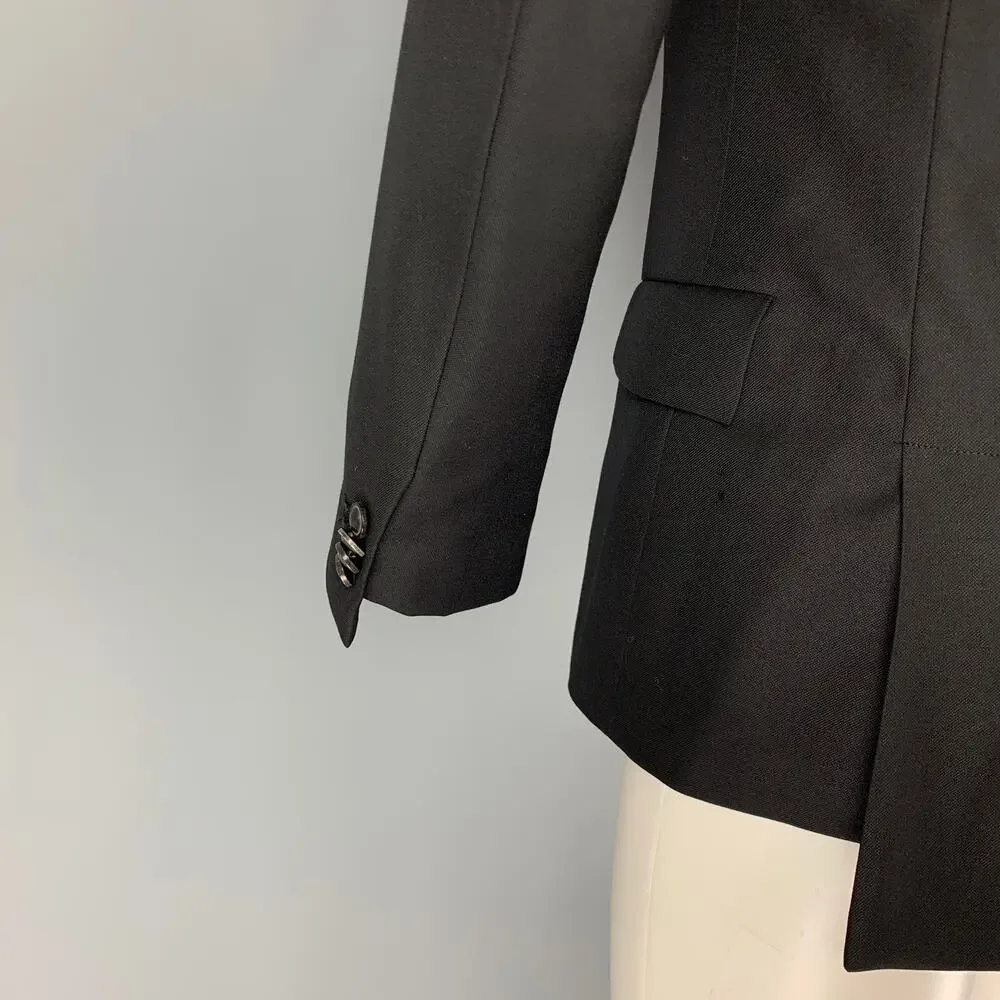 PAUL SMITH Size 40 Black Wool Silk Notch Lapel Sport Coat
